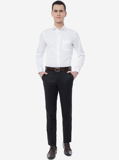 White Solid Slim Fit Formal Shirt | JadeBlue Youth
