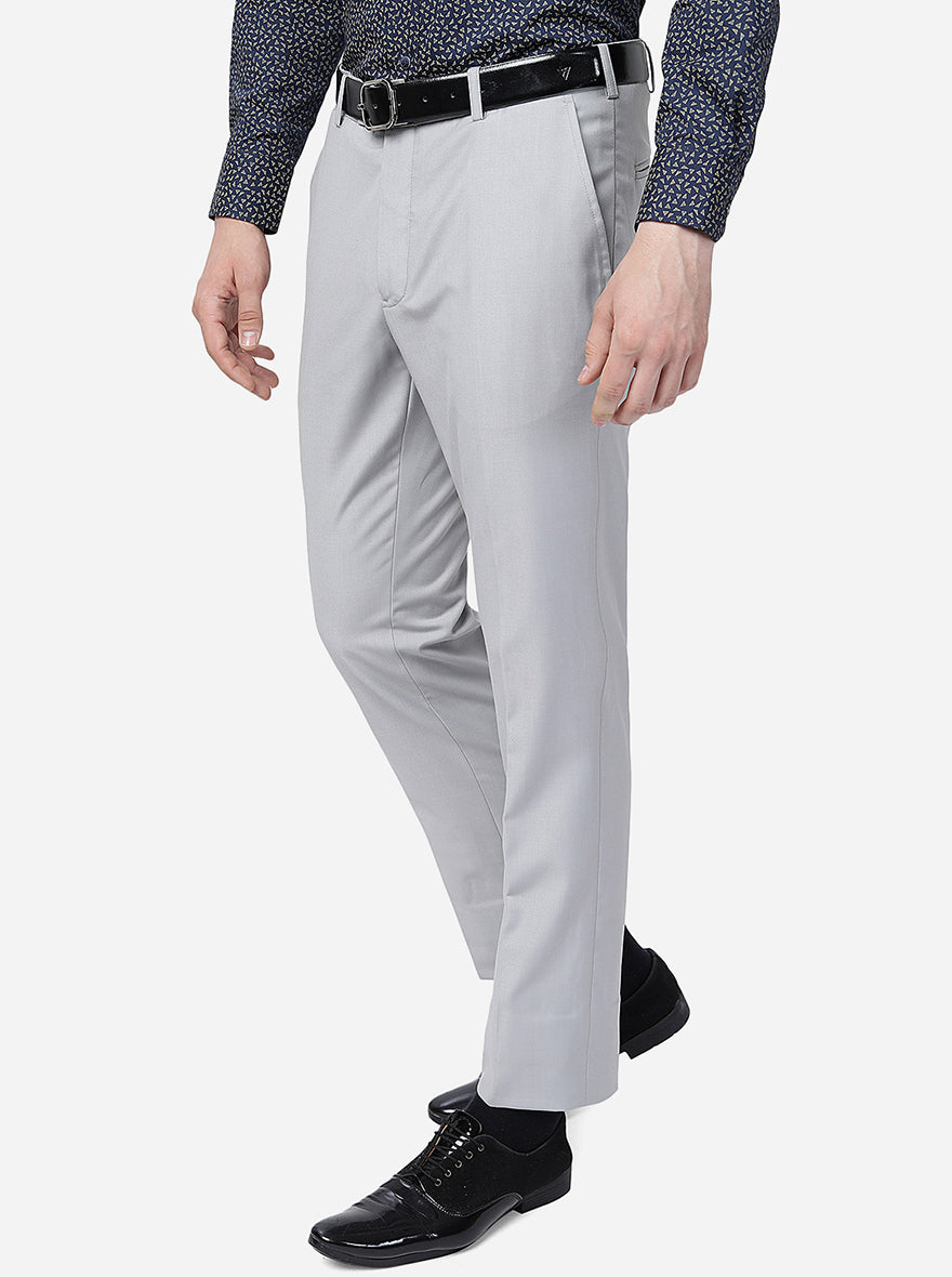 Buy Men Grey Textured Slim Fit Formal Trousers Online - 653846 | Peter  England
