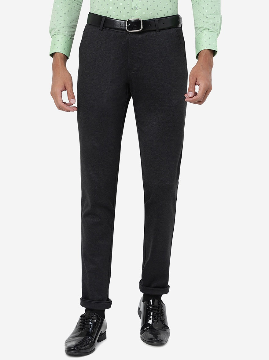 Black Solid Slim Fit Club Wear Trouser | JB Studio