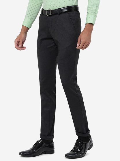 Black Solid Slim Fit Club Wear Trouser | JB Studio
