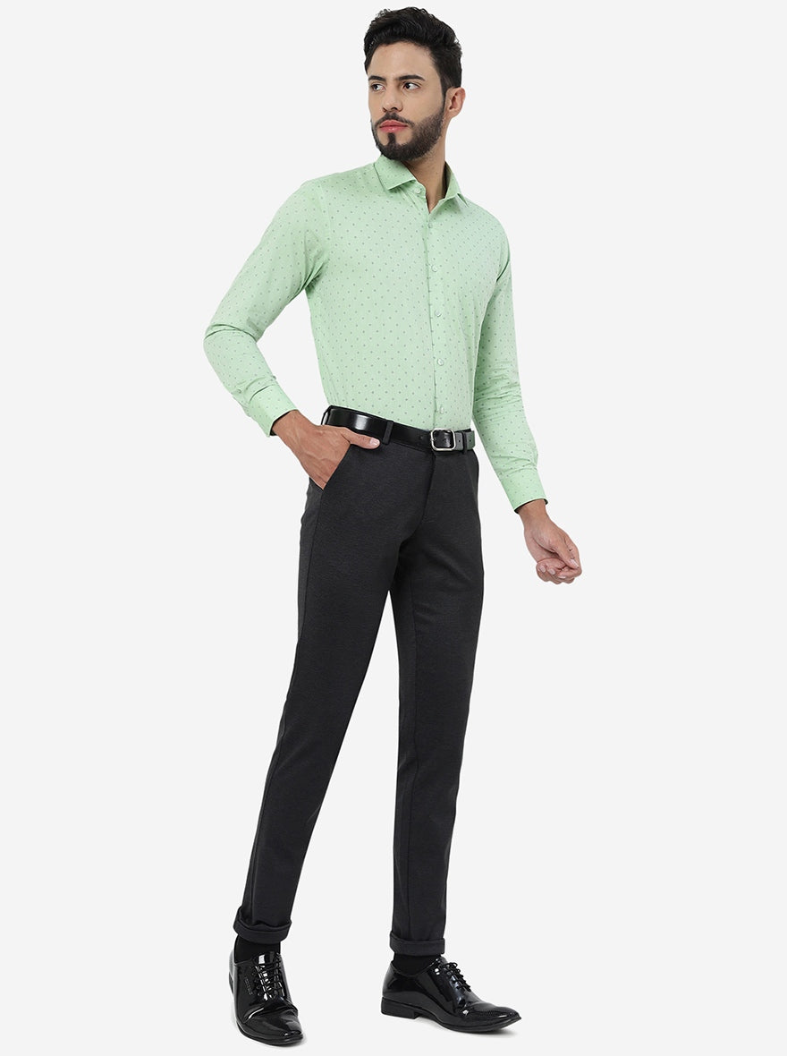 Black Solid Slim Fit Club Wear Trouser | JB Studio