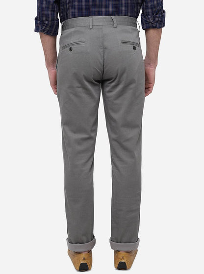 Grey Solid Uno Fit Casual Trouser | JadeBlue