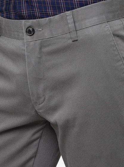 Grey Solid Uno Fit Casual Trouser | JadeBlue