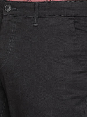 Black Solid Neo Fit Casual Trouser | Greenfibre