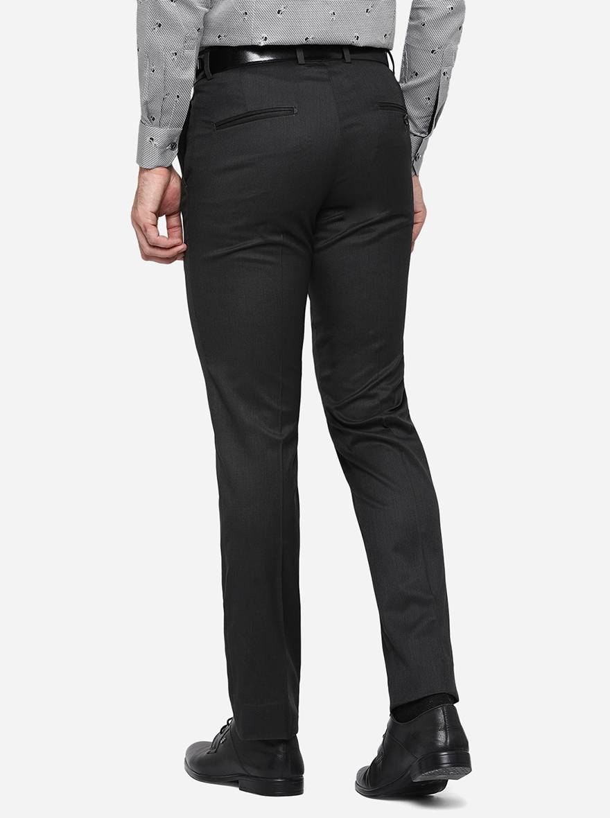 Cigarette Grey Solid Slim Fit Formal Trouser | Greenfibre