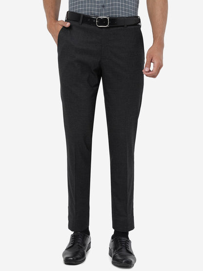 Black Solid Super Slim Fit Formal Trouser | JadeBlue Youth