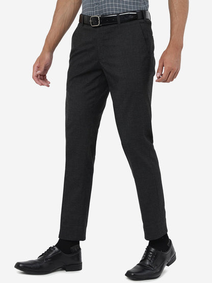 Black Solid Super Slim Fit Formal Trouser | JadeBlue Youth