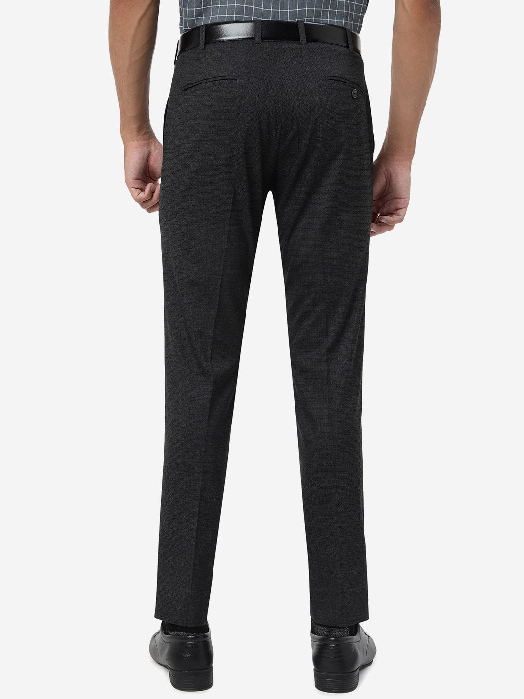 Black Solid Super Slim Fit Formal Trouser | JadeBlue Youth