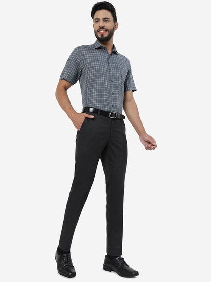 Black Solid Super Slim Fit Formal Trouser | JadeBlue Youth