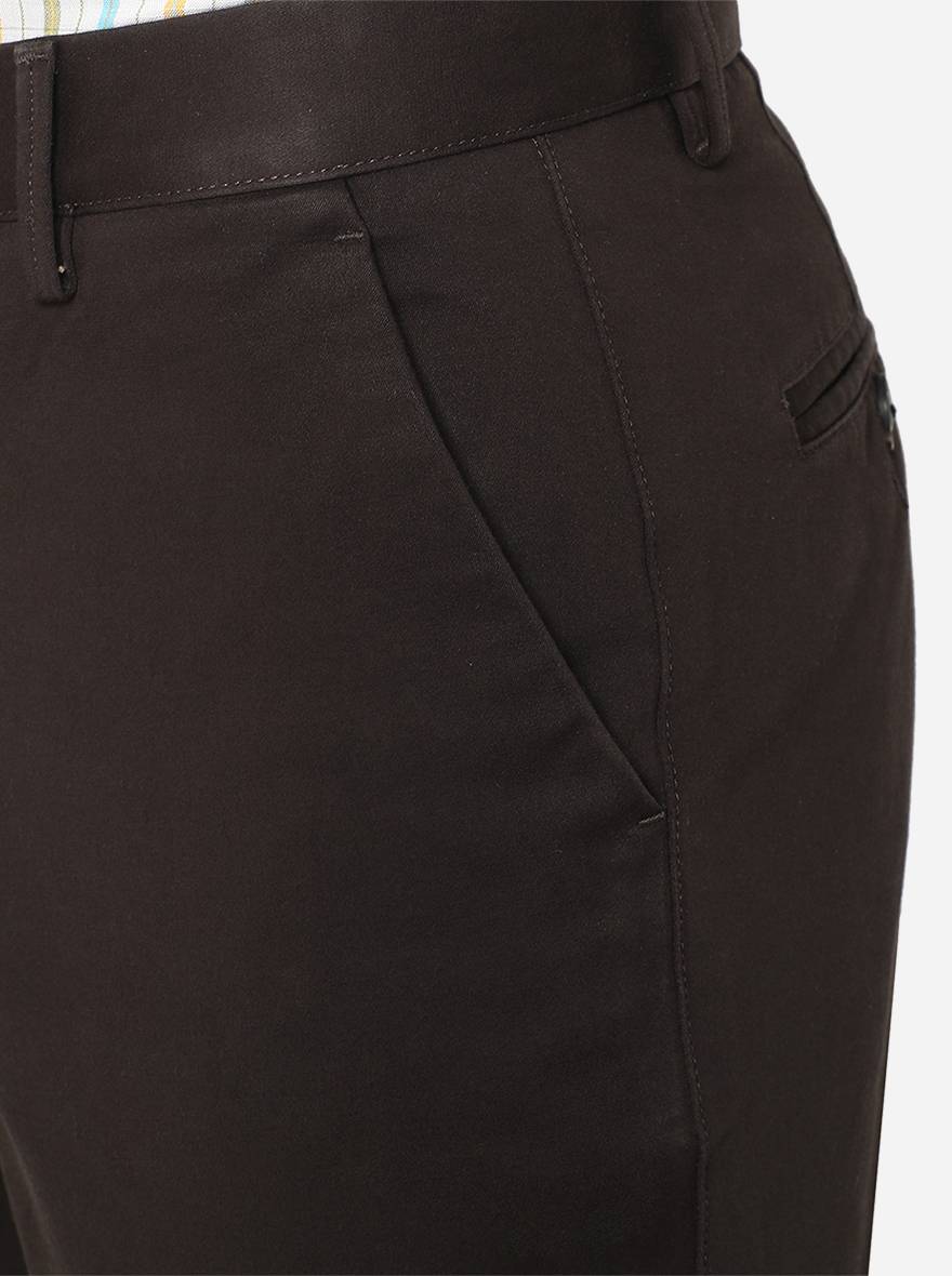 Black Solid Uno Fit Casual Trouser | JadeBlue