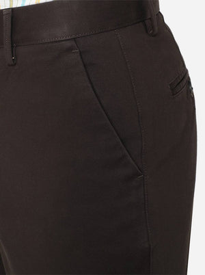 Black Solid Uno Fit Casual Trouser | JadeBlue