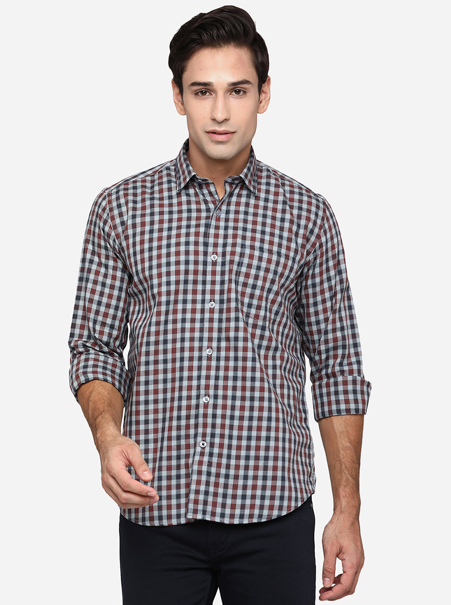 Multicolor Checked Smart Fit Casual Shirt | Greenfibre