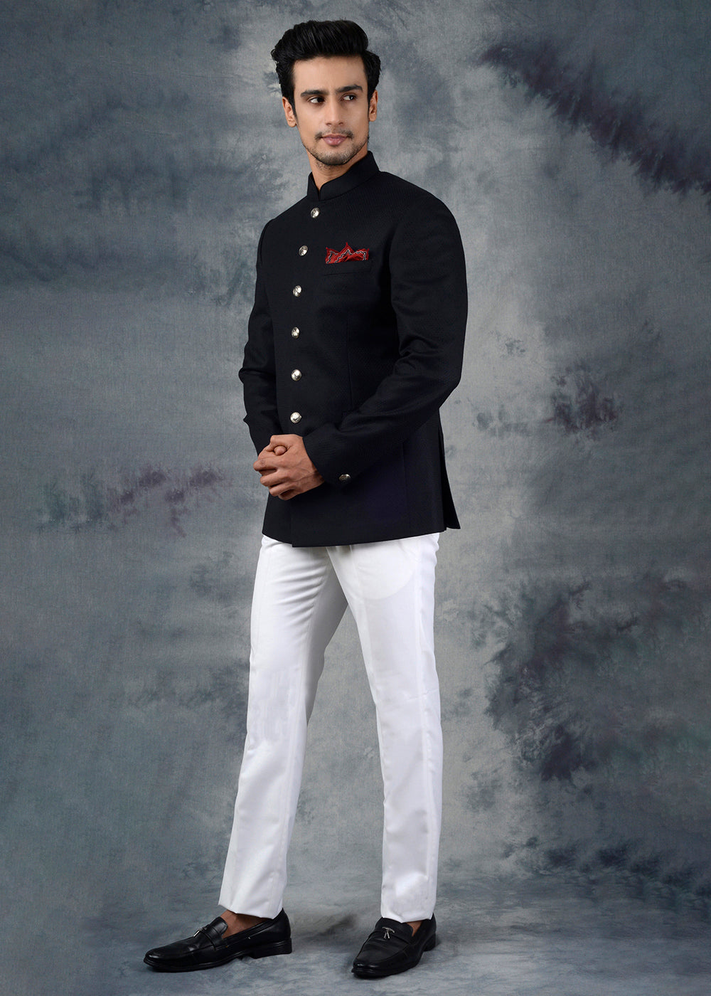 Men's Ethnic Contemporary Wedding Bandhgala Jodhpuri Suit Set-3 Colors  Available Black at Amazon Men's Clothing store