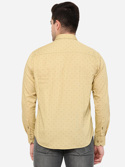 Yellow Printed Smart Fit Casual Shirt | Greenfibre