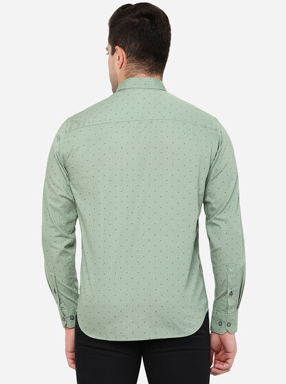 Green Printed Smart Fit Casual Shirt | Greenfibre
