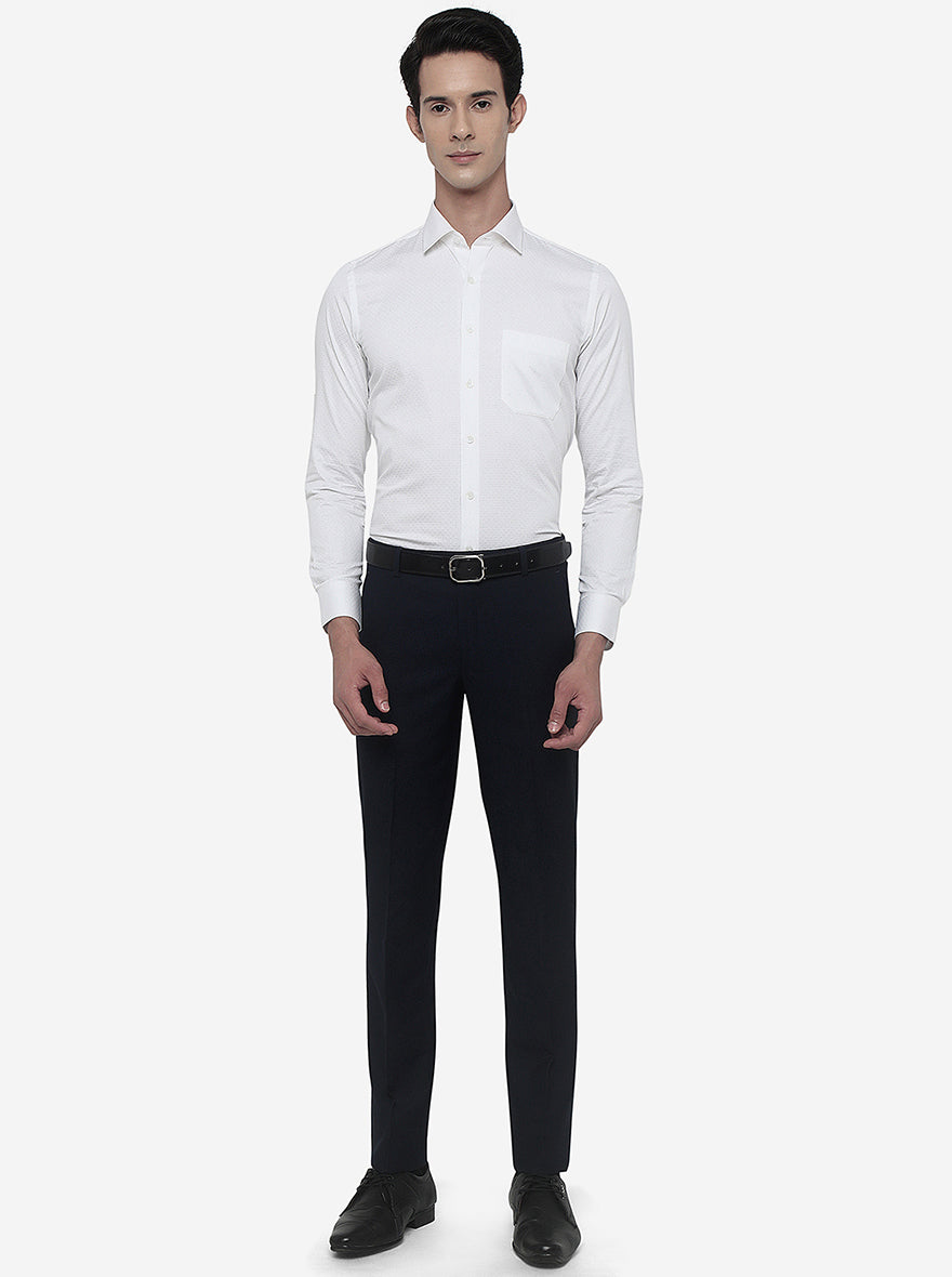 White Dotted Slim Fit Formal Shirt | JadeBlue Youth
