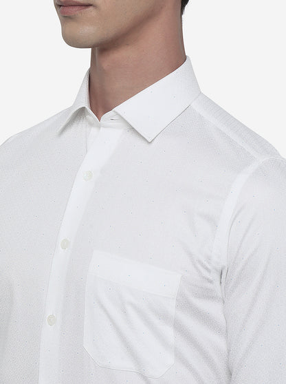 White Dotted Slim Fit Formal Shirt | JadeBlue Youth