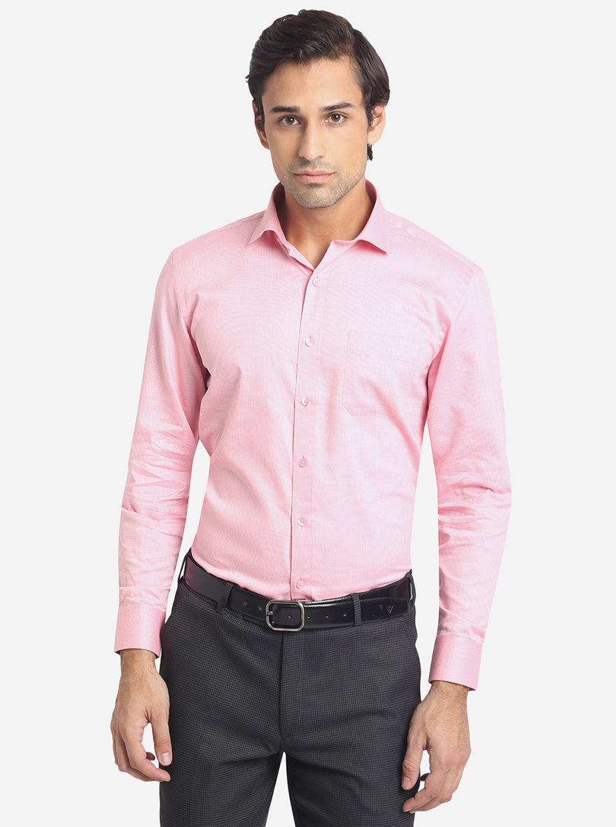 Pink Solid Regular Fit Formal Shirt | Greenfibre