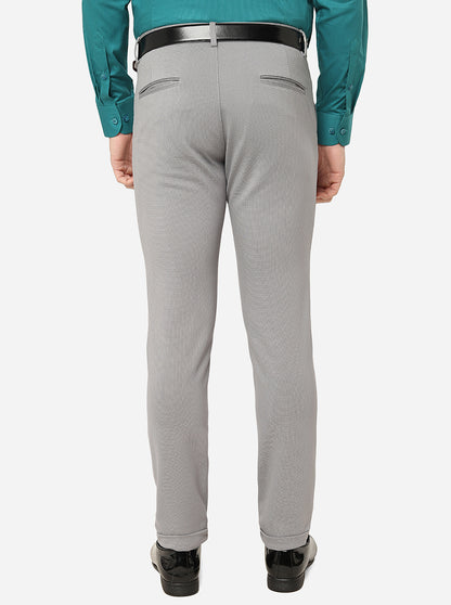 Grey Solid Slim Fit Club Wear Trouser | JB Studio