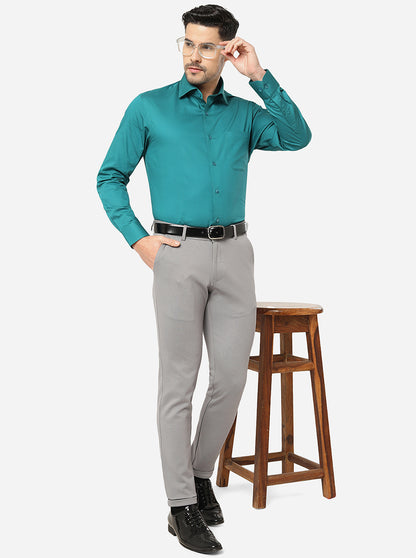 Grey Solid Slim Fit Club Wear Trouser | JB Studio