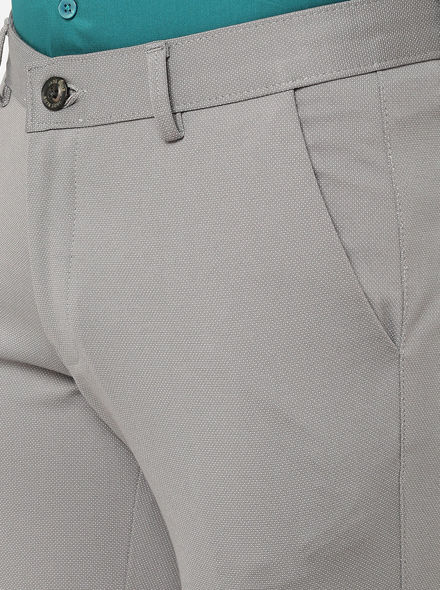 Grey Solid Slim Fit Club Wear Trouser | JB Studio
