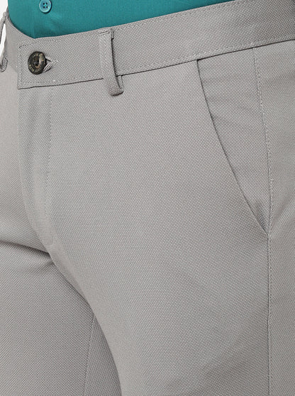 Grey Solid Slim Fit Club Wear Trouser | JB Studio
