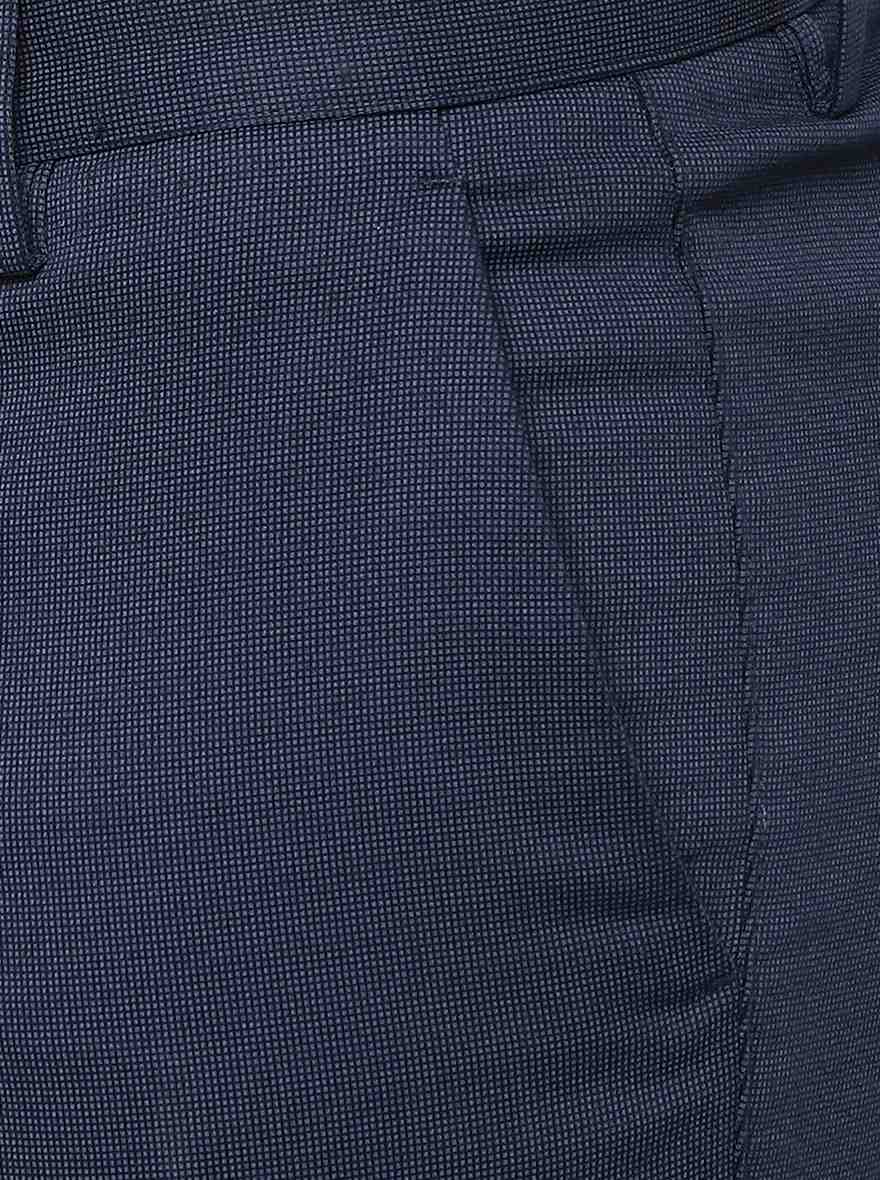 Navy Blue Solid Uno Fit Casual Trouser | JadeBlue