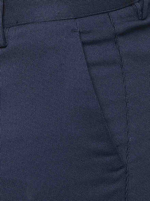 Navy Blue Solid Uno Fit Casual Trouser | JadeBlue