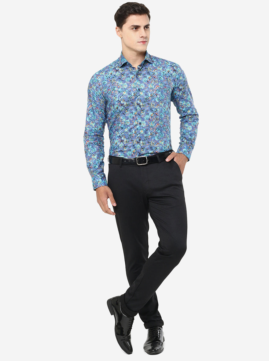 Black Solid Slim Fit Club Wear Trouser | JB Studio