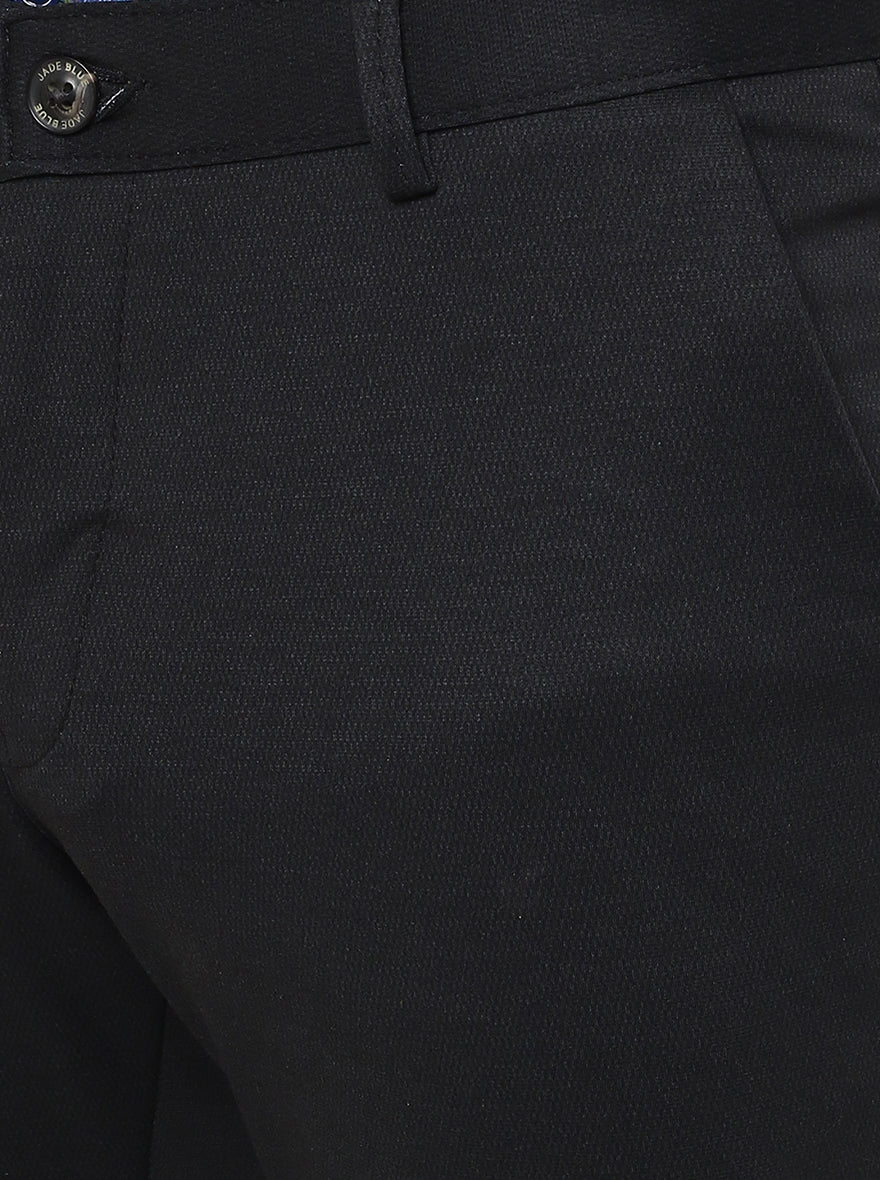 Black Solid Slim Fit Club Wear Trouser | JB Studio