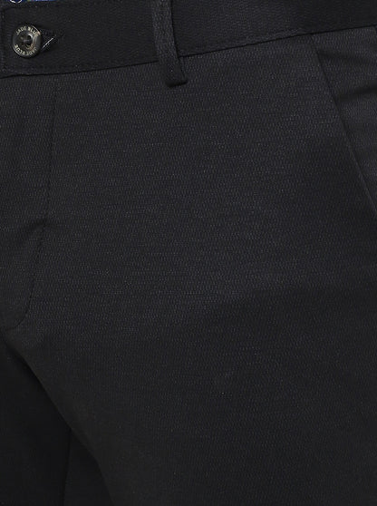 Black Solid Slim Fit Club Wear Trouser | JB Studio