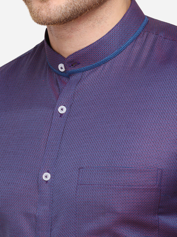 Purple Solid Slim Fit Formal Shirt | Greenfibre