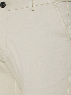 Off-White Solid Venice Fit Casual Trouser | JadeBlue