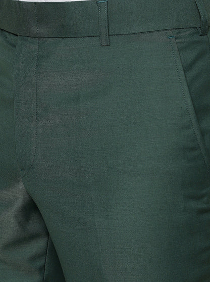 Green Solid Classic Fit Formal Trouser | JadeBlue