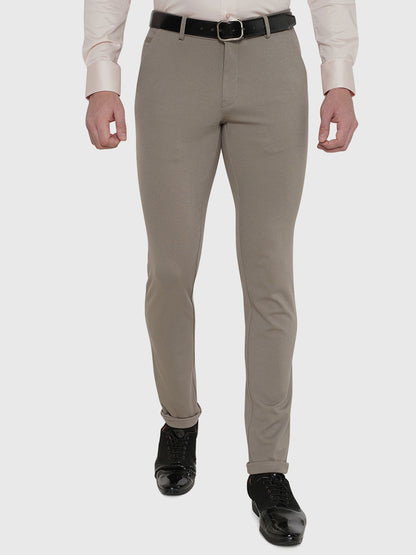 Olive Grey Solid Slim Fit Club Wear Trouser | JB Studio
