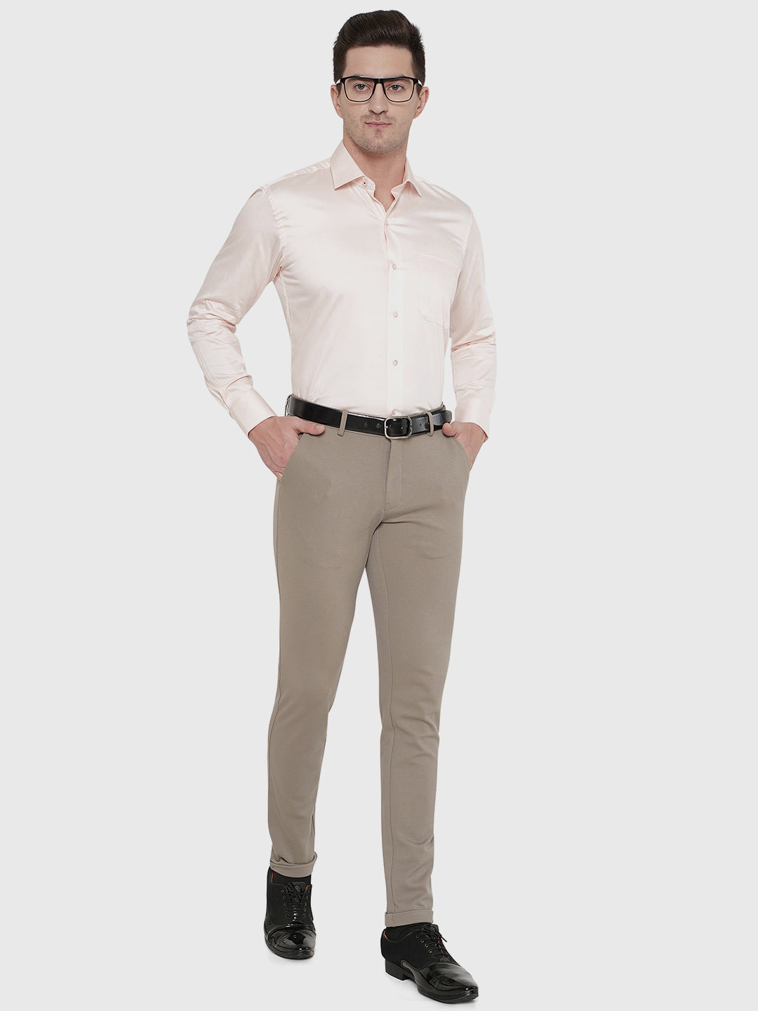 Olive Grey Solid Slim Fit Club Wear Trouser | JB Studio