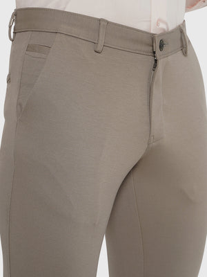 Olive Grey Solid Slim Fit Club Wear Trouser | JB Studio