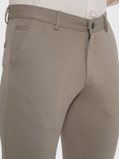 Olive Grey Solid Slim Fit Club Wear Trouser | JB Studio