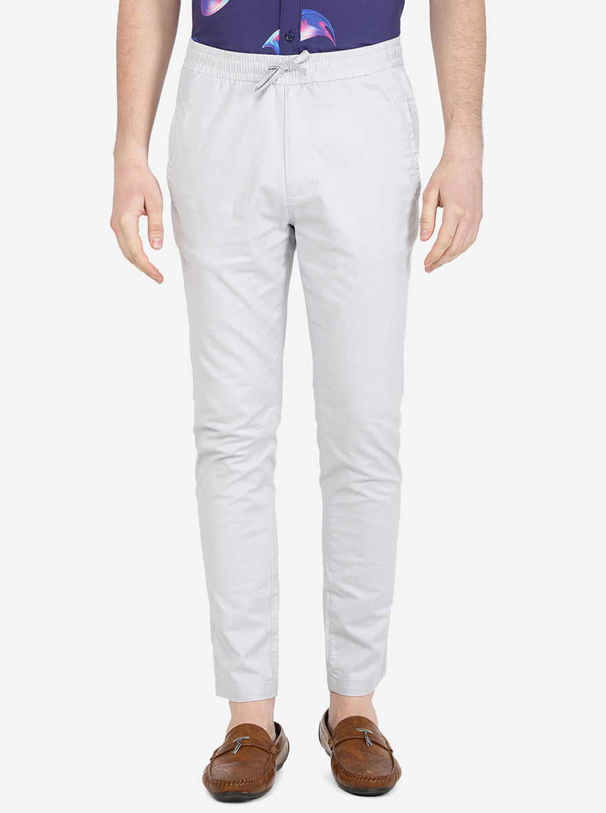 Light Grey Solid Regular Fit Track Pant | Jadeblue