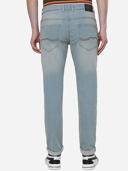 Light Blue Washed Narrow Fit Jeans | Greenfibre