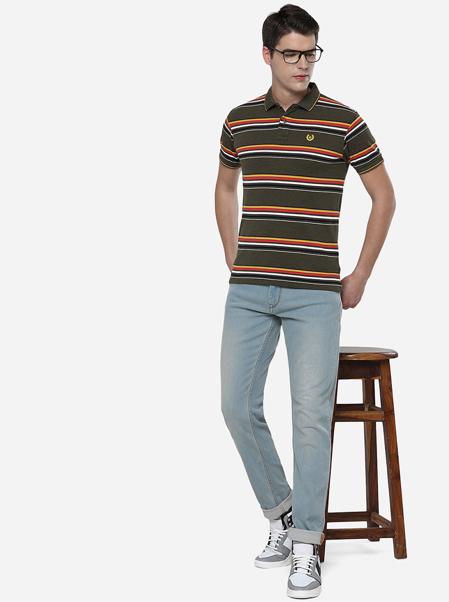 Light Blue Washed Narrow Fit Jeans | Greenfibre