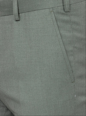 Light Green Solid Slim Fit Formal Trouser | Metal