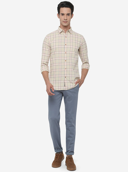 Sky Blue Solid Venice Fit Casual Trouser | JadeBlue