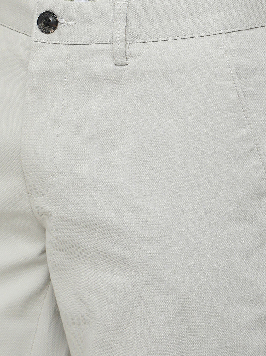 Light Grey Solid Uno Fit Casual Trouser | JadeBlue