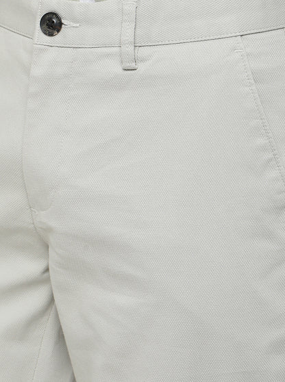 Light Grey Solid Uno Fit Casual Trouser | JadeBlue