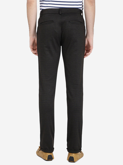 Cofee Solid Venice Fit Casual Trouser | Jadeblue
