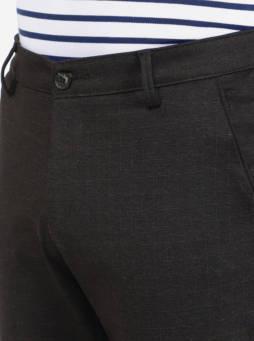 Cofee Solid Venice Fit Casual Trouser | Jadeblue