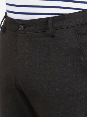 Cofee Solid Venice Fit Casual Trouser | Jadeblue