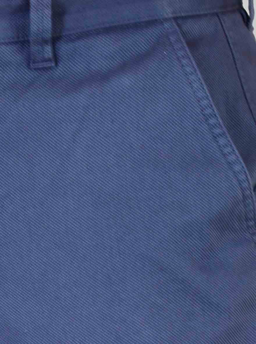 Ensign Blue Self Textured Slim Fit Chinos | JadeBlue