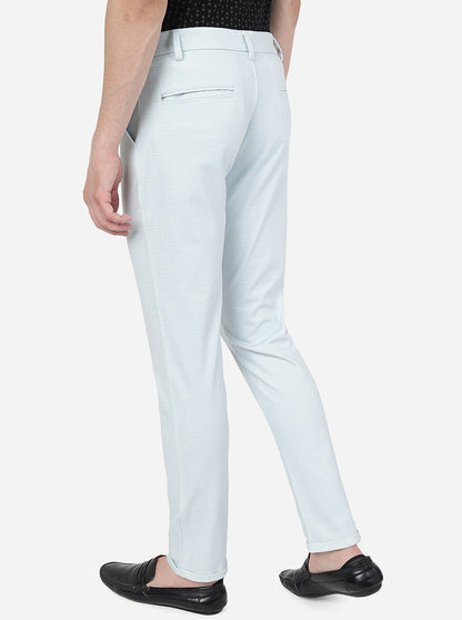 Sky Blue Solid Venice Fit Casual Trouser | JadeBlue